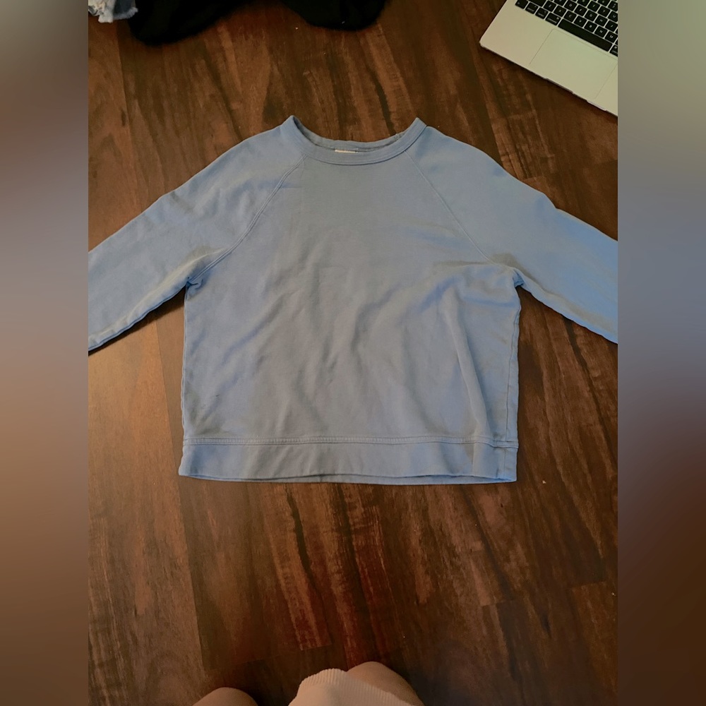 blue crew neck